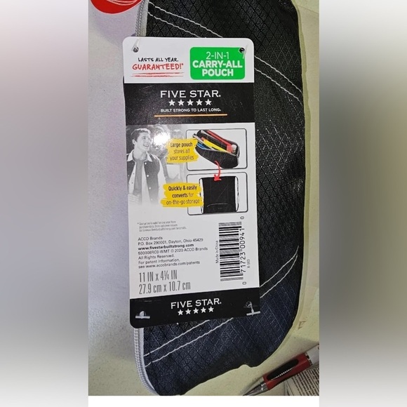 Five Star Black Convertible Pouch Bag - Picture 2 of 6